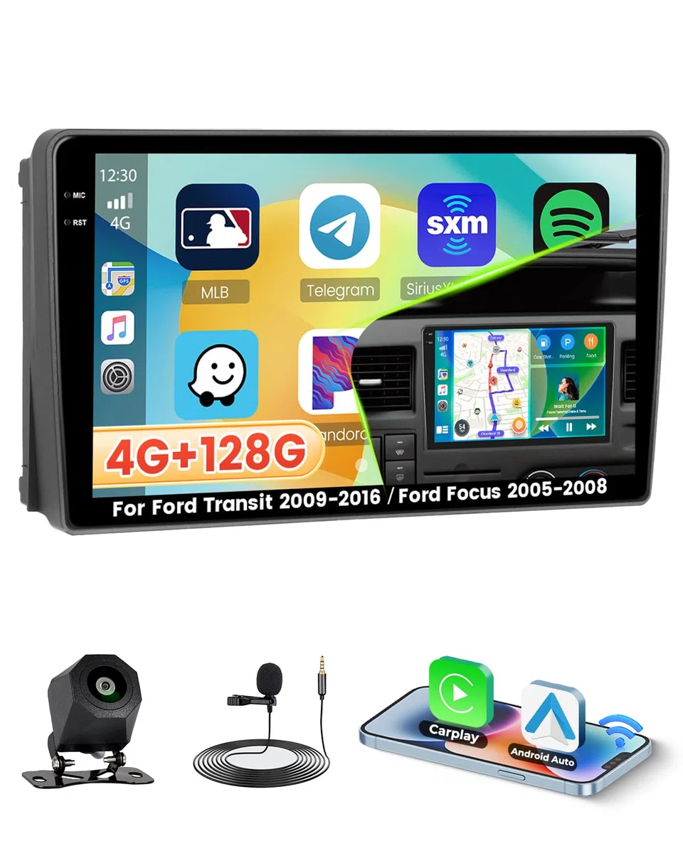 Roinvou 4G+128G Android 15 Autoradio pour Ford Transit 2009-2016, 9''