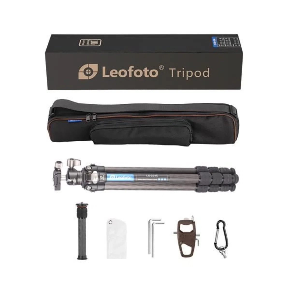 Leofoto - Ranger - Trépied en Carbone pour appareils Photo - Tête à rotule Incluse - Capacité de Charge de 6kg - Pieds Extensibles - Hauteur: 5,7 cm - 109 cm - LS-224C + Tête à rotule LH-25