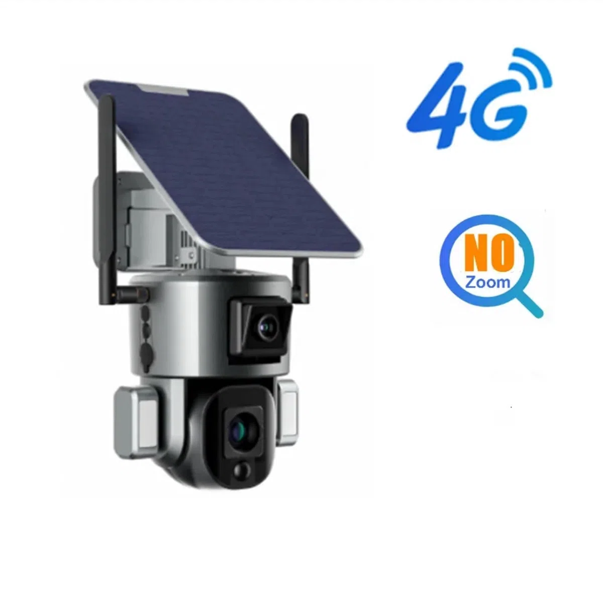 Caméra de Surveillancem 8MP 4G caméra Solaire sans Fil 4K Double Objectif 4X 10X Panneau détection Humaine PTZ Surveillance extérieure