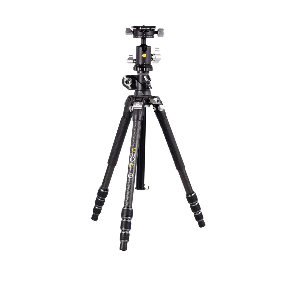 Vanguard VEO3T+264CB Trépied de voyage en fibre de carbone avec tête sphérique et colonne centrale multi-angle pour tirs aériens