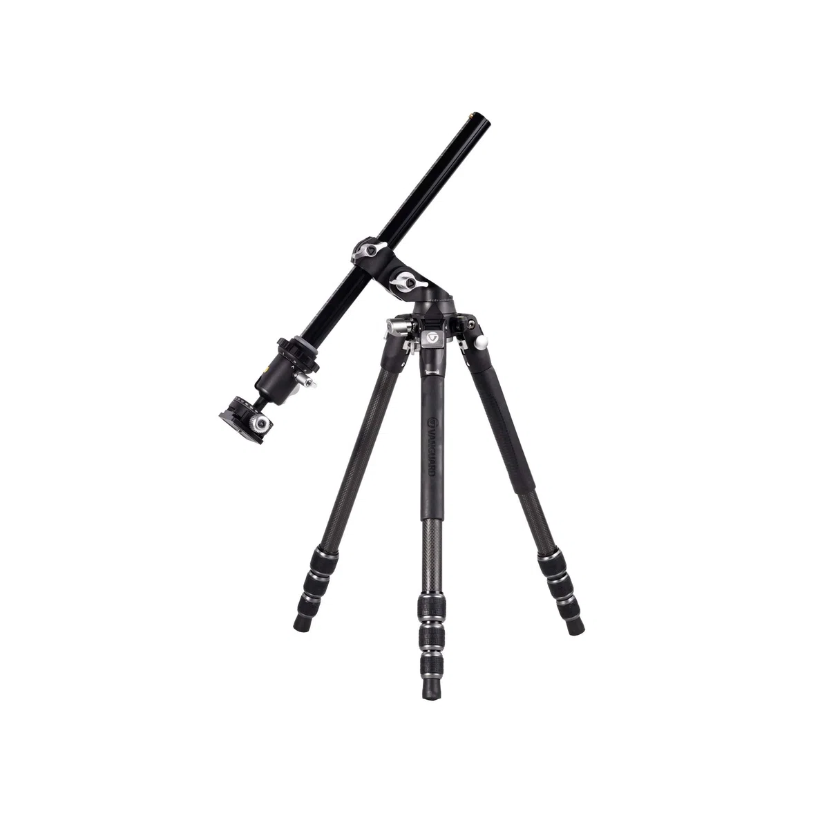 Vanguard VEO3T+264CB Trépied de voyage en fibre de carbone avec tête sphérique et colonne centrale multi-angle pour tirs aériens