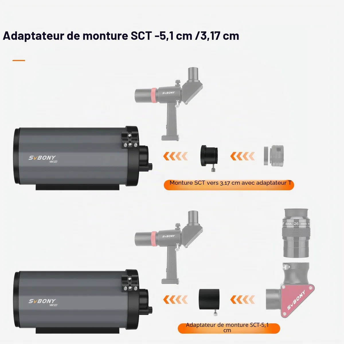 Svbony MK127 Télescope Astronomique, 127 mm f/11,8 Maksutov Cassegrain OTA