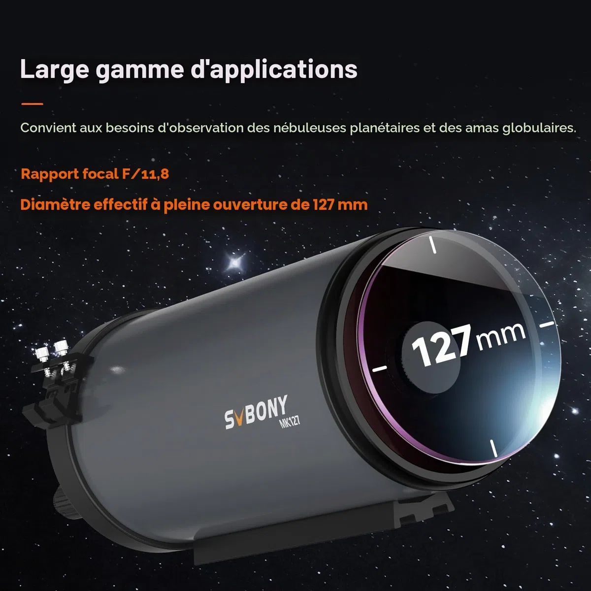 Svbony MK127 Télescope Astronomique, 127 mm f/11,8 Maksutov Cassegrain OTA