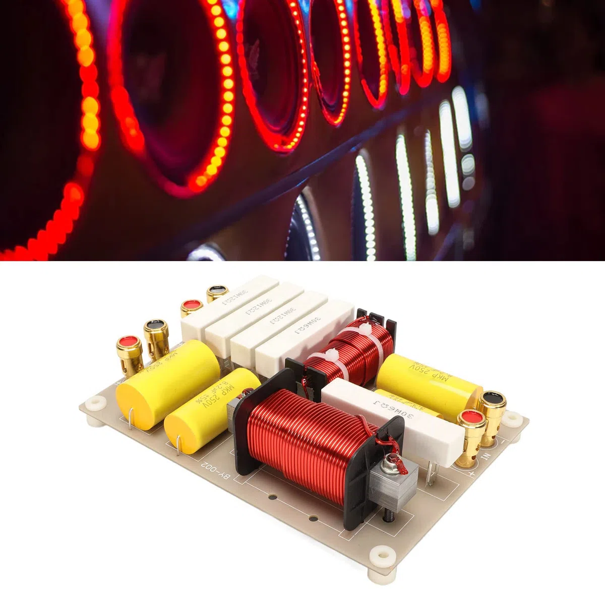 Crossover pour Enceintes Hi-FI 800W, Crossover 2 Voies avec contrôle du Tweeter et des Basses, Crossover Professionnel Haute Puissance pour Enceintes de scène.