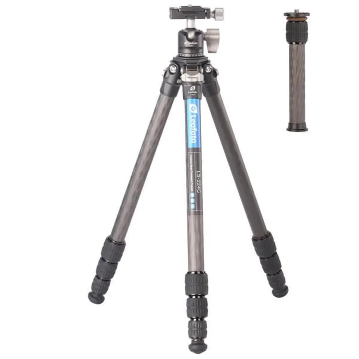 Leofoto - Ranger - Trépied en Carbone pour appareils Photo - Tête à rotule Incluse - Capacité de Charge de 6kg - Pieds Extensibles - Hauteur: 5,7 cm - 109 cm - LS-224C + Tête à rotule LH-25
