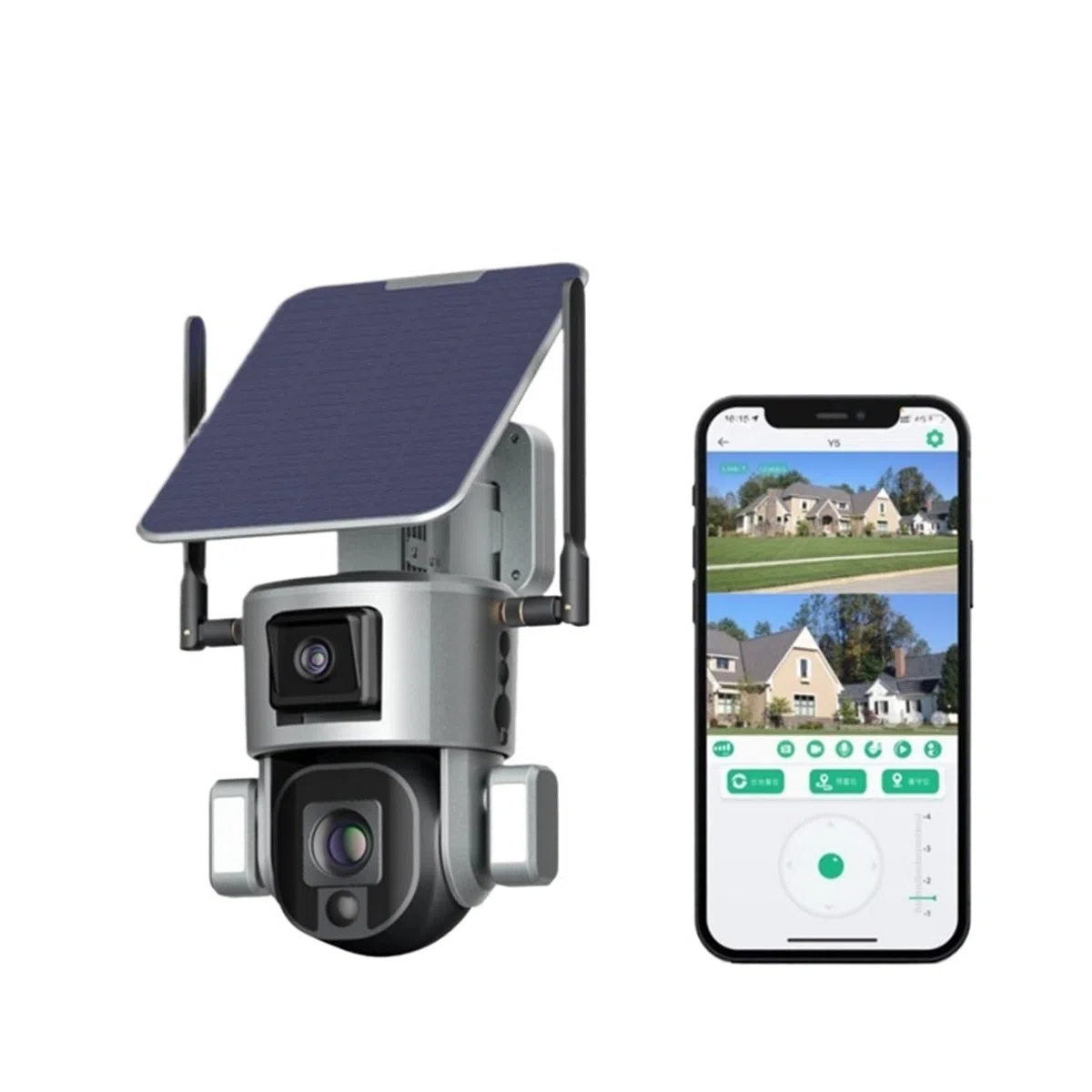 Caméra de sécurité, Caméra Solaire d'extérieur 4K 8mp, 4G/WiFi, étanche IP66, sécurité extérieure, Suivi Automatique, Surveillance PTZ, CCTV(WiFi 4XZoom 64GB)