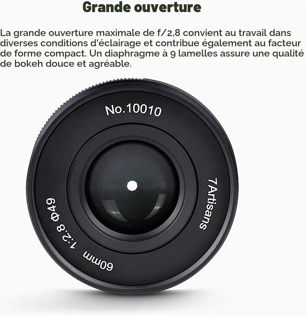 7artisans 60mm F2.8 II V2.0 Objectif Macro APS-C, Compatible avec Les appareils Photo Fuji X-Mount Appareils Photo X-A1 X-A10 X-A2 X-A3 A-at X-M1 XM2 X-T1 X-T3 X -T10 X-T2 X-T20 X-T30 X-Pro1 X-Pro2