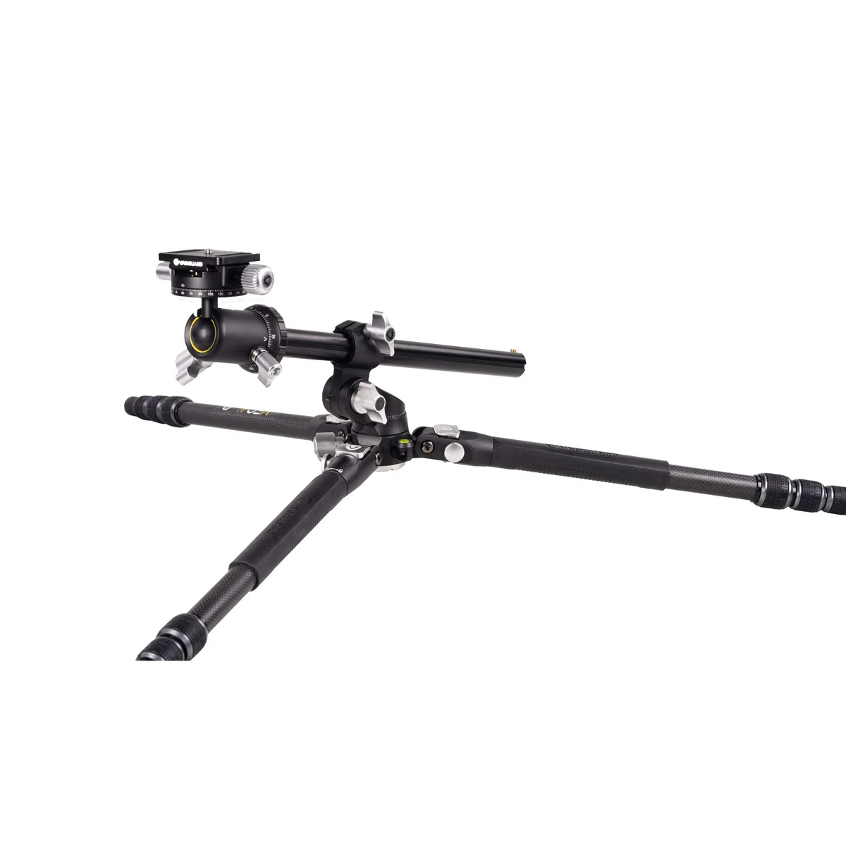 Vanguard VEO3T+264CB Trépied de voyage en fibre de carbone avec tête sphérique et colonne centrale multi-angle pour tirs aériens