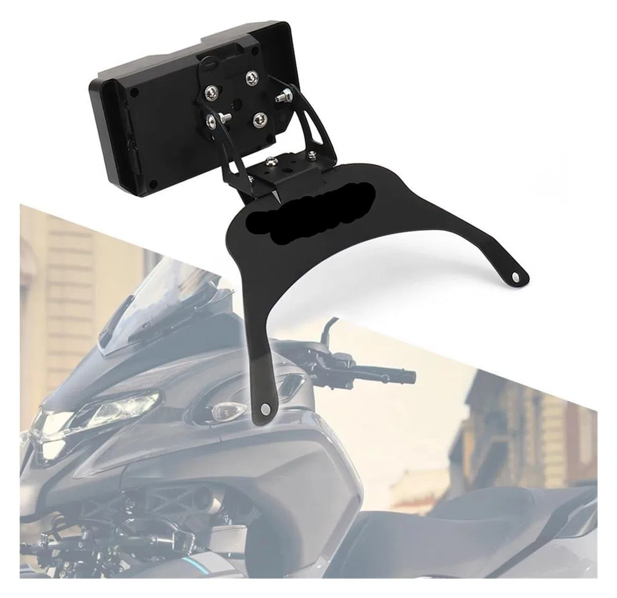 Support de Navigation pour Moto pour Yamaha pour Tricity Chargement sans Fil Plaque Navigation GPS Moto Support De Téléphone Portable(Black 1)