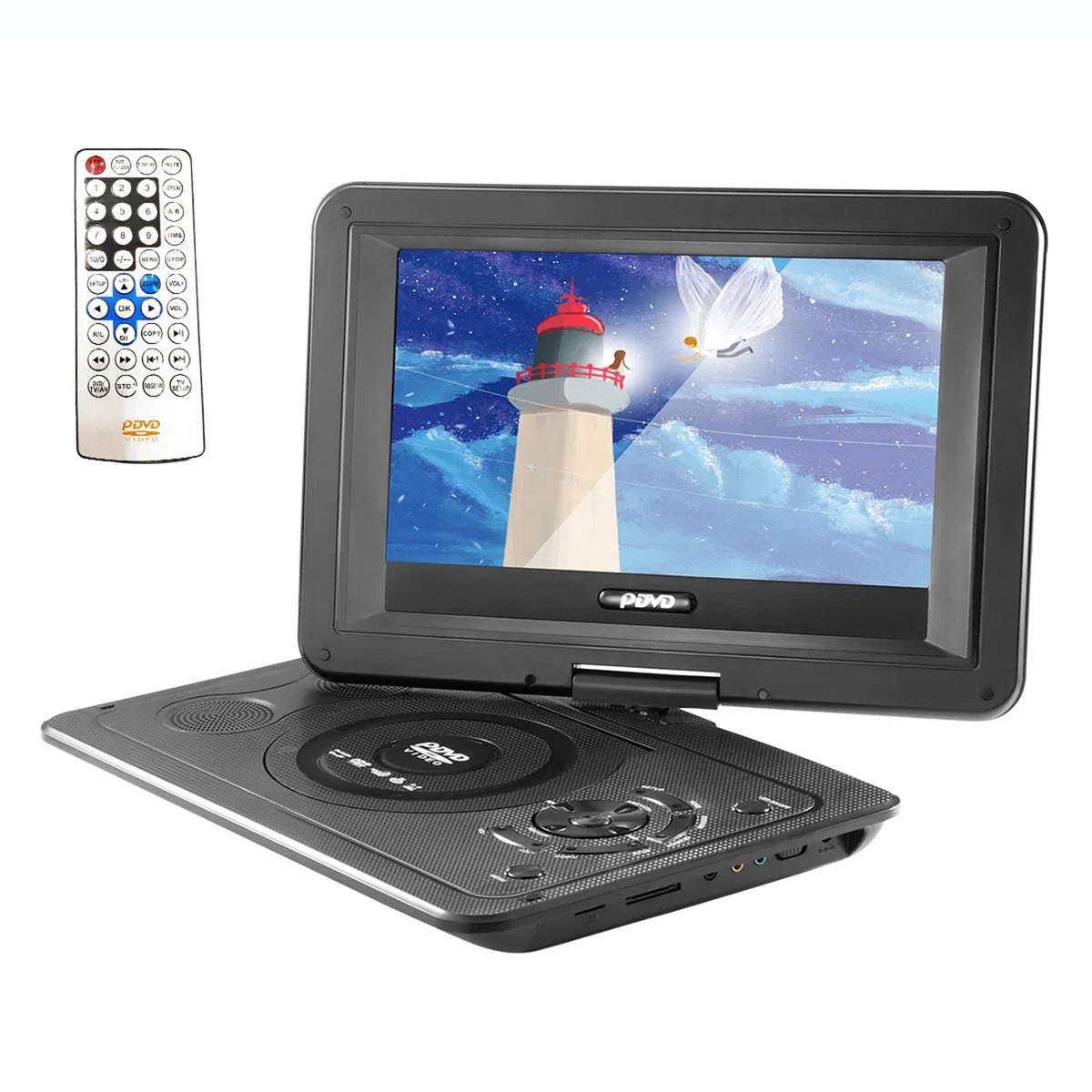 Lecteur DVD Portable pour Voiture avec Grand écran HD pivotant de 10,1" Design Exclusif des Boutons, Support ​Port US