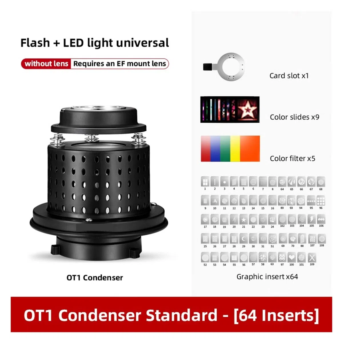 OT1 Focalize Conical Snoots Photo Optique Condensateur Art Effets Spéciaux en Forme De Faisceau De Lumière Cylindre for Mont Flash Light(Grey)