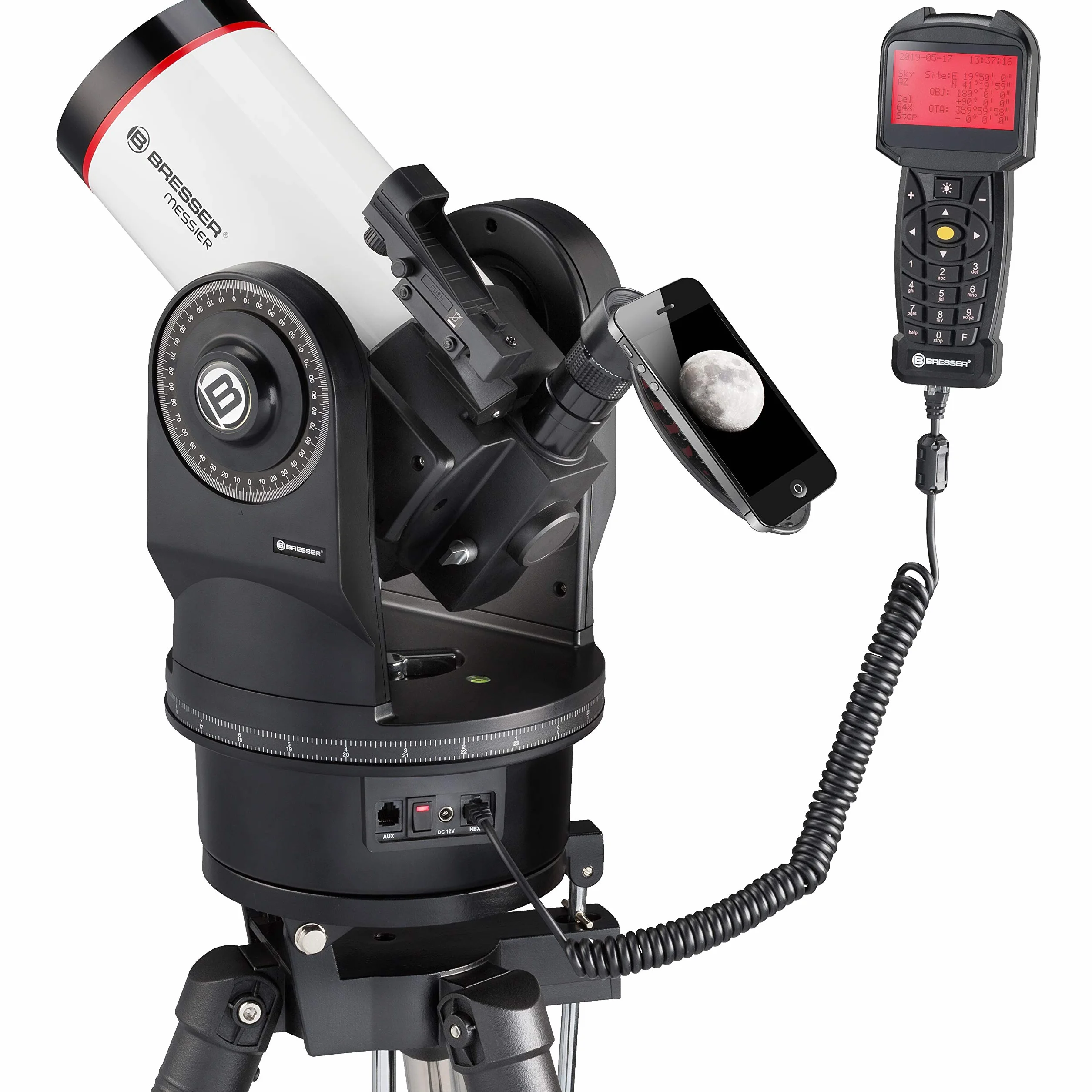 Bresser Télescope Messier MCX-102 avec Distance focale de 1470 mm et télescope Goto EQ/AZ avec Monture équatoriale ou azimutale au Choix avec trépied