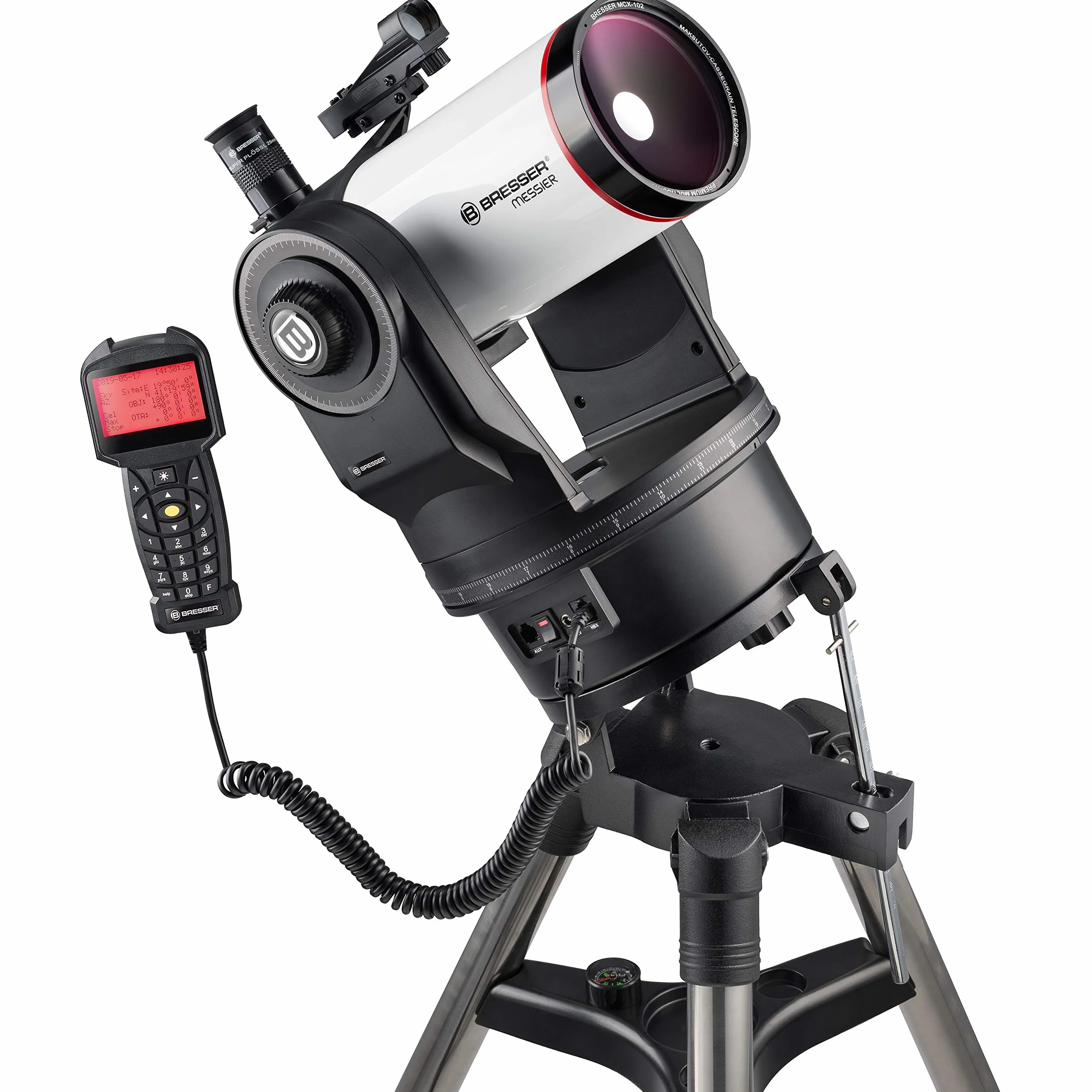 Bresser Télescope Messier MCX-102 avec Distance focale de 1470 mm et télescope Goto EQ/AZ avec Monture équatoriale ou azimutale au Choix avec trépied