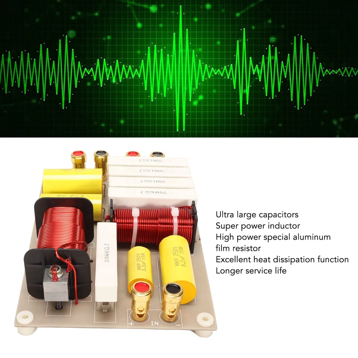 Crossover pour Enceintes Hi-FI 800W, Crossover 2 Voies avec contrôle du Tweeter et des Basses, Crossover Professionnel Haute Puissance pour Enceintes de scène.